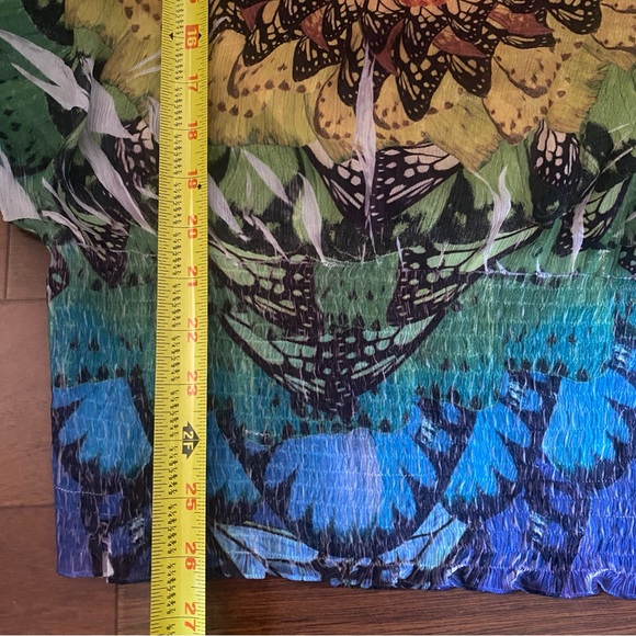 ONE WORLD live and let live Multicolor Mandala Boho Hippie Festival Print Blouse - Picture 8 of 8